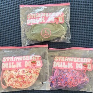 3 Strawberry Milk Mob bikini tops - never worn, with tags - size L